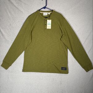 NWT Scotch And Soda Slub Henley Shirt Men’s Size L Moss Green Long Sleeve